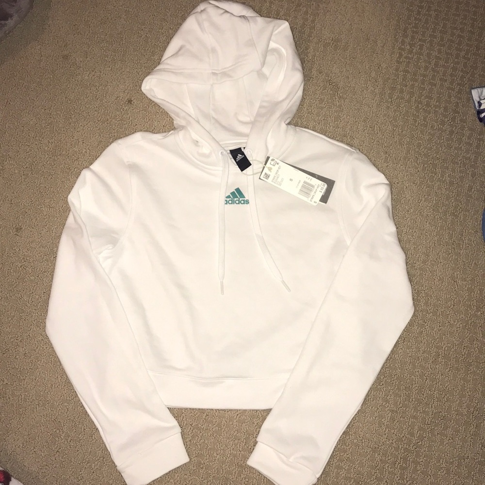 Adidas Stripe Crop Hoodie